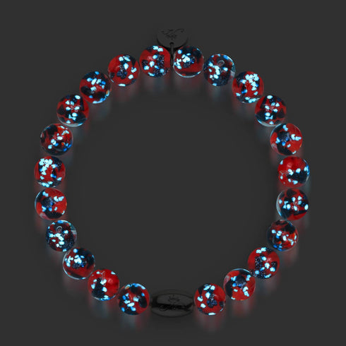 Feuer und Eis | 925 Sterling Silber | Glühwürmchen-Glasarmband